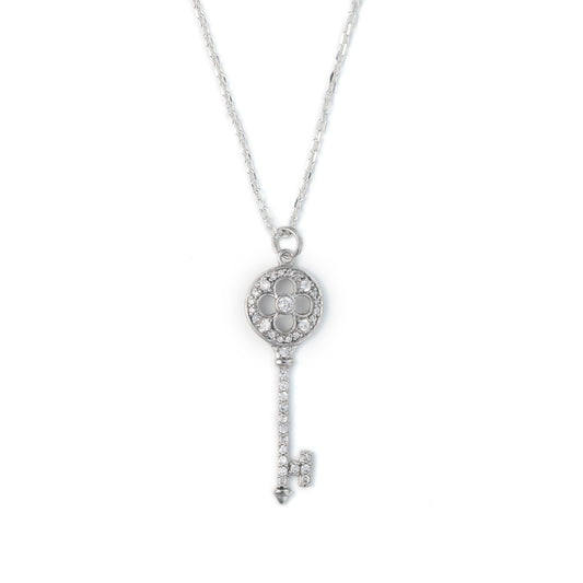 ReMarkable Estate Simulated Diamond Necklace in Sterling Silver