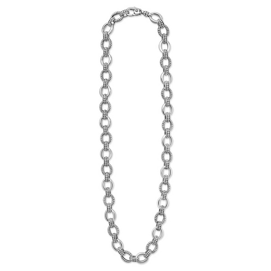 LAGOS Signature Caviar Collection Necklace (No Stones) in Sterling Silver White