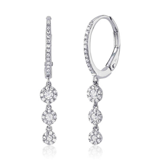 Drop Natural Diamond Earrings in 14 Karat White with 0.32ctw H/I SI2 Round Diamond