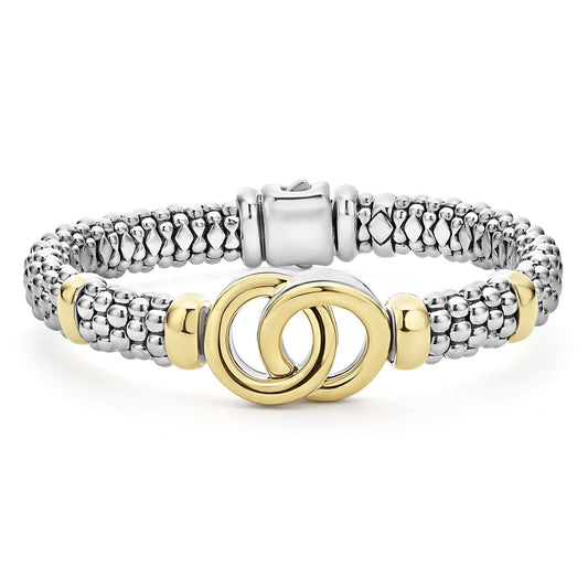 LAGOS Signature Caviar Collection Caviar Bracelet (No Stones) in Sterling Silver - 18 Karat White - Yellow