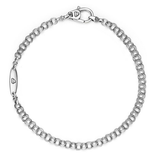 LAGOS Men's Anthem Collection Fancy Link Bracelet (No Stones) in Sterling Silver White