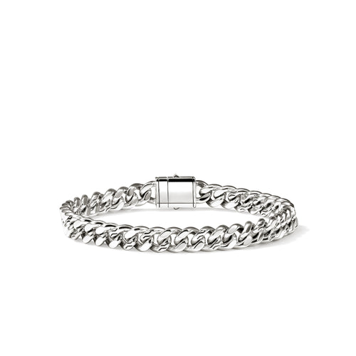 John Hardy Curb Link Ladies Bracelet in Sterling Silver with Hidden Plunger Clasp