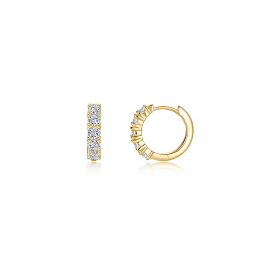 Huggie Simulated Diamond Earrings in Sterling Silver