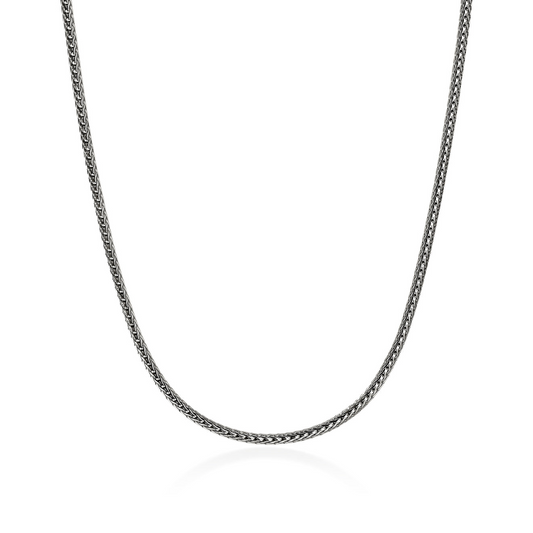 John Hardy ICON Collection Chain Necklace in Sterling Silver White with Wheat Chain and Lobster Claw Clasp