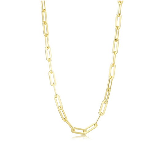 Lafonn Paperclip Chain in Sterling Silver Yellow, 20" 4.5mm