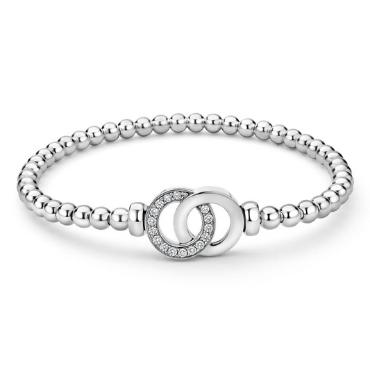 LAGOS Signature Caviar Collection Natural Diamond Bracelet in Sterling Silver with 0.22ctw Round Diamonds