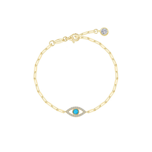 Lafonn Paperclip Simulated Diamond Bracelet in Gold Plated Yellow Gold with 0.58ctw