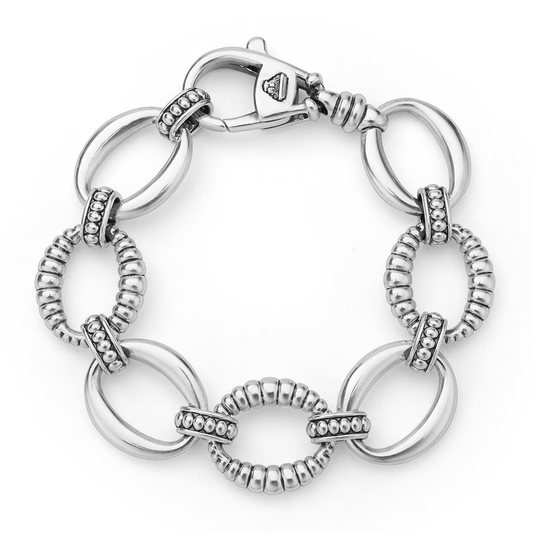 LAGOS Oval Link Ladies Bracelet in Sterling Silver with Lobster Claw Clasp