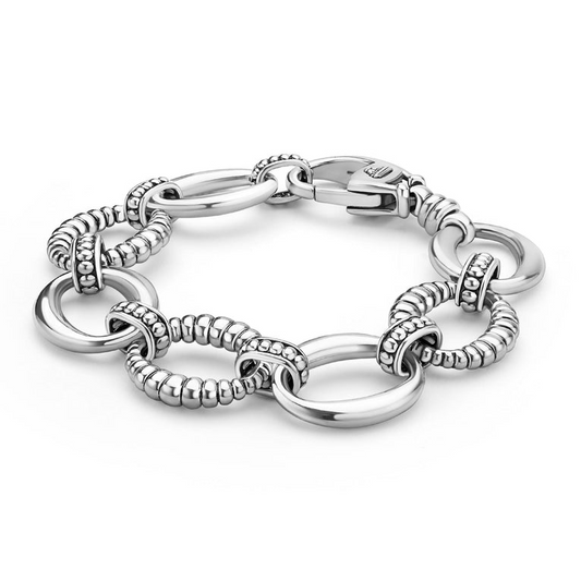 LAGOS Oval Link Ladies Bracelet in Sterling Silver with Lobster Claw Clasp
