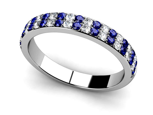 ReMARKable Designs Ladies Band in 14 Karat White with 22 Round Sapphires 0.24ctw
