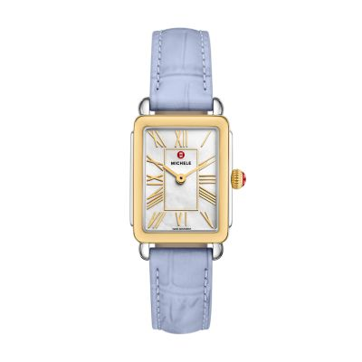 Michele Ladies Quartz Timepiece with 29mm Case, White Mother Of Pearl Dial, Sapphire Crystal, 5ATM Water Resistance