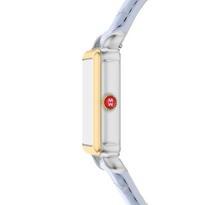 Michele Ladies Quartz Timepiece with 29mm Case, White Mother Of Pearl Dial, Sapphire Crystal, 5ATM Water Resistance
