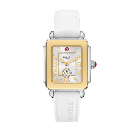 Michele Ladies Quartz Timepiece with 31mm Case, White Dial, Mineral Crystal, Standard Crown, and 5atm Water Resistance