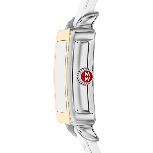 Michele Ladies Quartz Timepiece with 31mm Case, White Dial, Mineral Crystal, Standard Crown, and 5atm Water Resistance