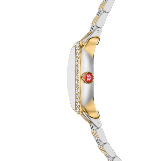 Michele Ladies Diamond Timepiece with 0.38ctw Round Diamonds, Quartz Movement, 27mm Case, White Dial, Sapphire Crystal, 5 ATM Water Resistance