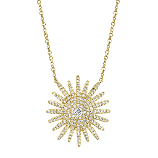 Earth Mined Diamond Necklace in 14 Karat Yellow with 0.41ctw Round Diamond