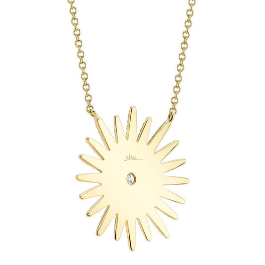 Earth Mined Diamond Necklace in 14 Karat Yellow with 0.41ctw Round Diamond