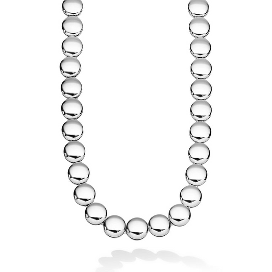 Sterling silver beaded collar necklace.