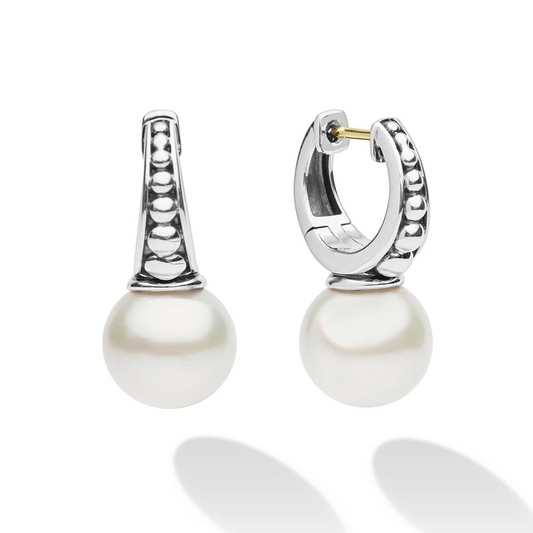 Lagos Luna Collection Huggie Color Gemstone Earrings in Sterling Silver - 14 Karat White - Yellow