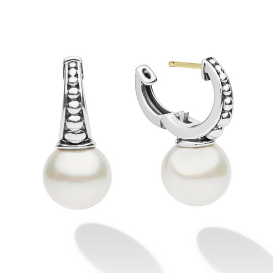 Lagos Luna Collection Huggie Color Gemstone Earrings in Sterling Silver - 14 Karat White - Yellow