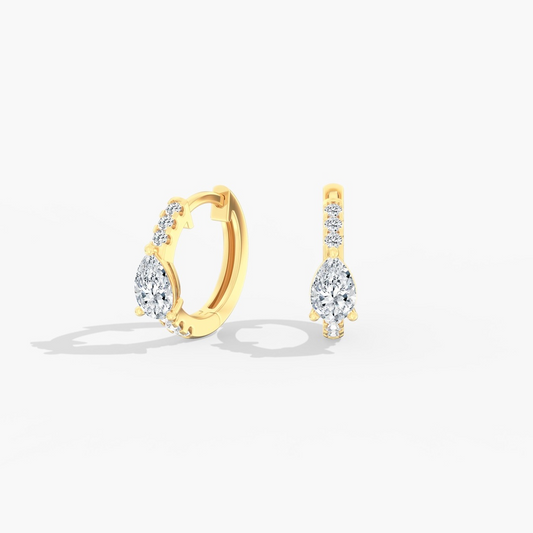 Huggie Lab-Grown Diamond Earrings in 14 Karat White