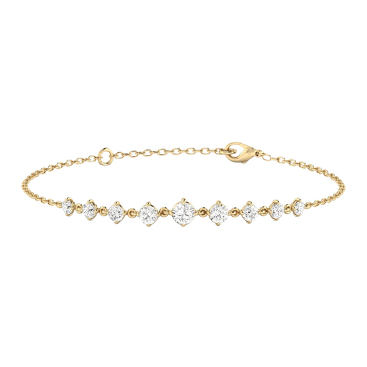ReMARKable Designs Bracelet in 14 Karat Yellow Gold with 1.50ctw of Round Lab-Grown Diamonds