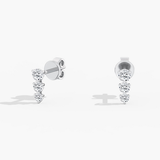 Stud Lab-Grown Diamond Earrings in 14 Karat Yellow Round Lab Grown Diamonds