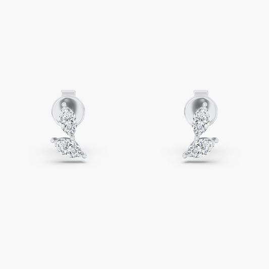 Stud Lab-Grown Diamond Earrings in 14 Karat Yellow Round Lab Grown Diamonds