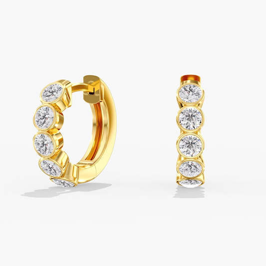 Stud Lab-Grown Diamond Earrings in 14 Karat Yellow Round Lab Grown Diamonds