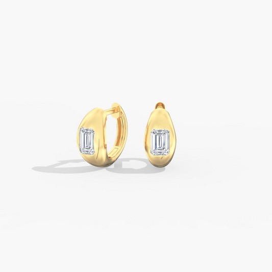 ReMARKable Designs Stud Lab-Grown Diamond Earrings in 14 Karat Yellow Gold