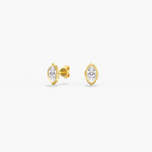 Lab-Grown Diamond Studs in 14 Karat Yellow with 1.00ctw F VS Emerald Lab Grown Diamonds