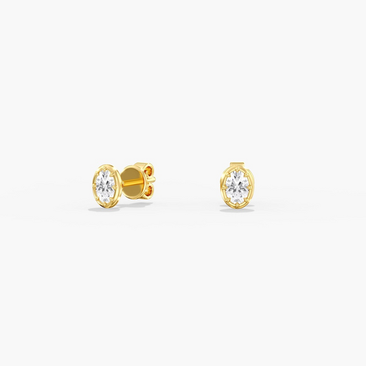 Lab-Grown Diamond Studs in 14 Karat Yellow with 1.00ctw F VS Emerald Lab Grown Diamonds