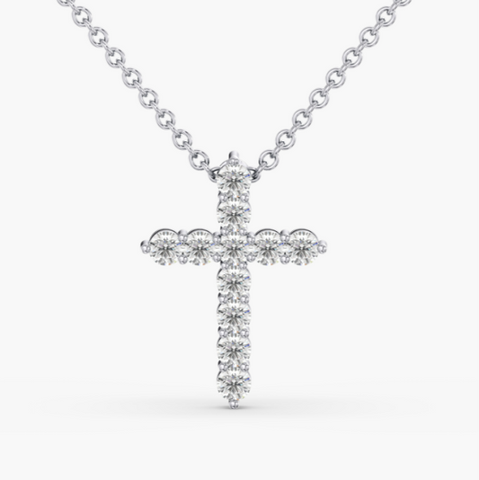 ReMARKable Designs Necklace in 14 Karat White Gold with 2.00ctw of Round Lab-Grown Diamonds
