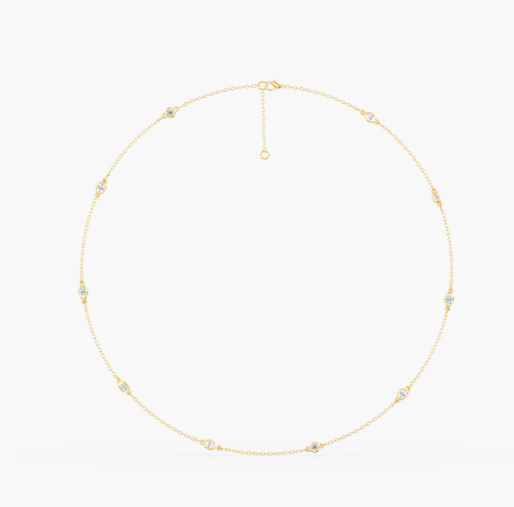 ReMARKable Designs Necklace in 14 Karat Yellow Gold with 1.00ctw of Round Lab-Grown Diamond