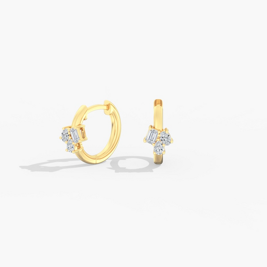 ReMARKable Designs Lab-Grown Diamond Huggie Earrings in 14 Karat Yellow Gold with 0.50ctw of Round Lab-Grown Diamonds