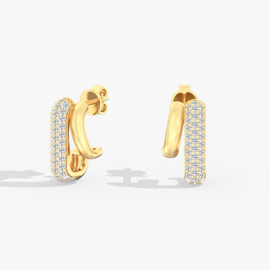 ReMARKable Designs Lab-Grown Diamond Earrings in 14 Karat Yellow Gold