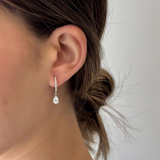 ReMARKable Designs Lab-Grown Diamond Earrings in 14 Karat White Gold with 1.20ctw of Round Lab-Grown Diamonds