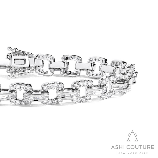 ReMARKable Designs Natural Diamond Bracelet in 18 Karat White Gold with 2.10ctw F/G VS2-SI1 Round Diamonds