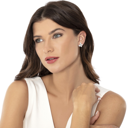 ReMARKable Designs Lovebright Collection Natural Diamond Stud Earrings in 18 Karat White Gold with 1.25ctw Round Diamonds, Friction Back