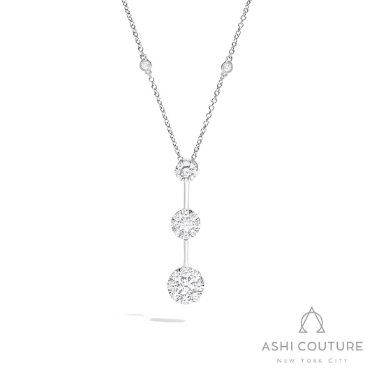 ReMARKable Designs Natural Diamond Necklace in 18 Karat White Gold