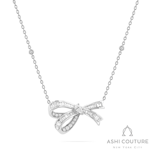 ReMARKable Designs Natural Diamond Necklace in 18 Karat White Gold with 0.20ctw Pear Diamond
