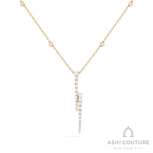 ReMARKable Designs Natural Diamond Necklace in 18 Karat Yellow Gold