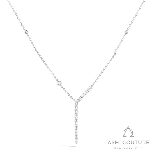 ReMARKable Designs Natural Diamond Necklace in 18 Karat White Gold with 1.15ctw F/G VS2-SI1 Round Diamonds