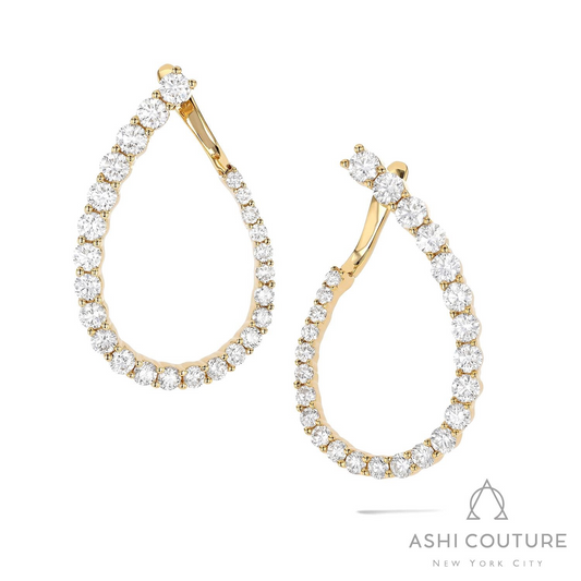 ReMARKable Designs Natural Diamond Earrings in 18 Karat Yellow Gold with 1.73ctw Round Diamonds