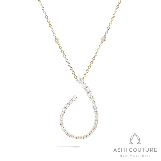 ReMARKable Designs Natural Diamond Necklace in 18 Karat Yellow Gold