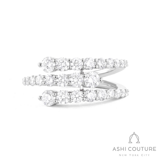 ReMARKable Designs Natural Diamond Ring in 18 Karat White Gold with 1.55ctw F/G VS2-SI1 Round Diamonds