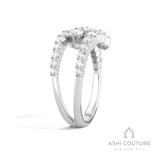 ReMARKable Designs Natural Diamond Ring in 18 Karat White Gold with 1.55ctw F/G VS2-SI1 Round Diamonds