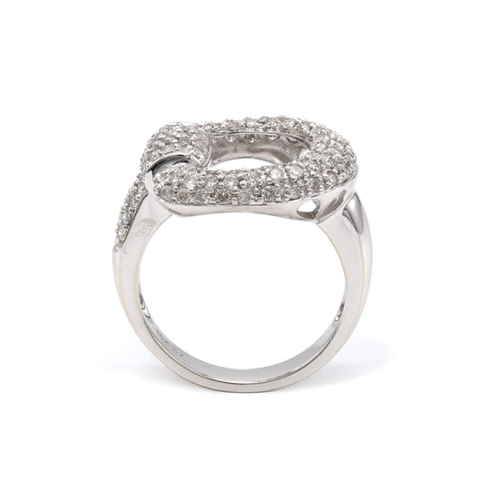 Marks Estate Dept 1 Natural Diamond Fashion Ring in 18 Karat White Gold with 1.00ctw J/K I1-I2 Round Diamonds