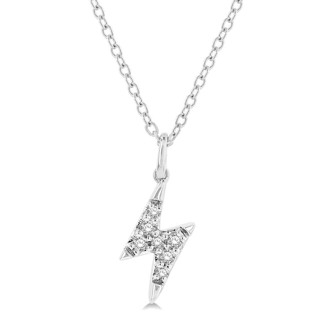Earth Mined Diamond Necklace in 10 Karat White with 0.10ctw Round Diamonds