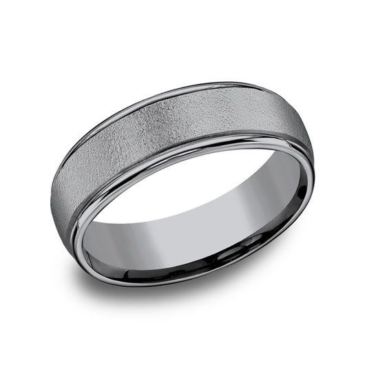 Carved Band (No Stones) in Tantalum Grey 6MM